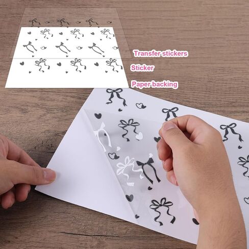 4 Sheets Bows DTF Stickers, Cup Wraps for Glass Cups Cute Aesthetic Heart Bow Transfer Stickers Decals for Owala 24/32oz Tumbler Water Bottle DIY Craft Gift (4 Colors) in Saudi Arabia