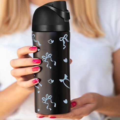 4 Sheets Bows DTF Stickers, Cup Wraps for Glass Cups Cute Aesthetic Heart Bow Transfer Stickers Decals for Owala 24/32oz Tumbler Water Bottle DIY Craft Gift (4 Colors) in Saudi Arabia