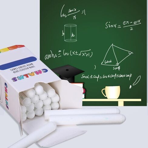 20 PCS Uspless Jumbo Sidewalk طباشير أبيض: مسار الممر القابل للغسل ، الطباشير الطباشيري للبالغين ، ارسم على السبورة ولوحة السوداء والملعب في الهواء الطلق - سهلة محو الماء (أبيض ، مستدير) in Saudi Arabia