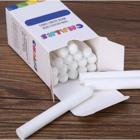 20 PCS Uspless Jumbo Sidewalk طباشير أبيض: مسار الممر القابل للغسل ، الطباشير الطباشيري للبالغين ، ارسم على السبورة ولوحة السوداء والملعب في الهواء الطلق - سهلة محو الماء (أبيض ، مستدير) in Saudi Arabia