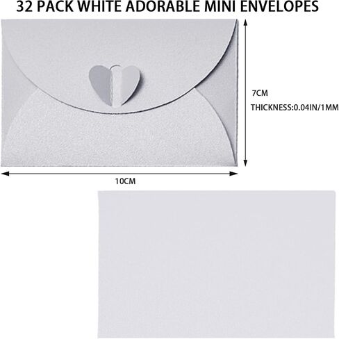 32 Pack Heart على شكل قلب المظلات الصغيرة ، مظاريف بطاقة هدية لرسائل الحب ، حفل تحية الزفاف ، ملاحظات شخصية ، 3.9x2.7 بوصة ، وردي in Kuwait