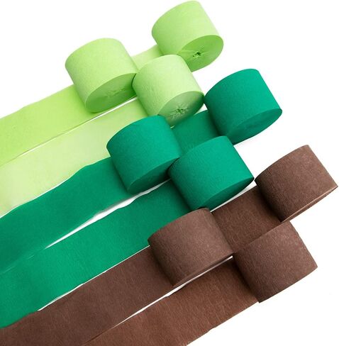 Crepe Paper Streamers 9 Rolls 738 ft Crepe Paper Decorations for Dinosaur Birthday Party, Natural Theme or Green Party(Jungle Green Combo) in Kuwait