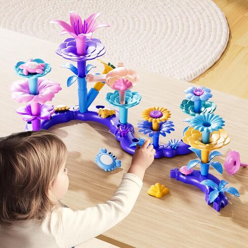 155 PCS 3 سنوات هدايا فتاة ، لبناء حديقة الزهور مجموعة لعبة Toddlers Toys Gifts أفضل التعلم التعليمي غرامة DIY مجموعة التراهن في الجثث ، لمدة 3 4 5 6 7 سنة عيد ميلاد الأطفال in Kuwait
