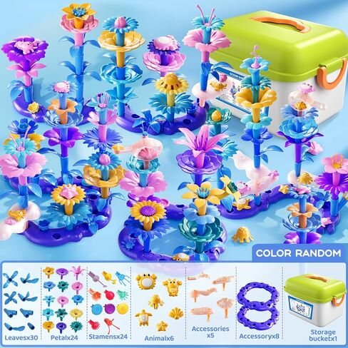 155 PCS 3 سنوات هدايا فتاة ، لبناء حديقة الزهور مجموعة لعبة Toddlers Toys Gifts أفضل التعلم التعليمي غرامة DIY مجموعة التراهن في الجثث ، لمدة 3 4 5 6 7 سنة عيد ميلاد الأطفال in Kuwait