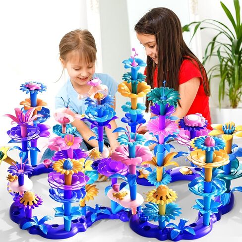 155 PCS 3 سنوات هدايا فتاة ، لبناء حديقة الزهور مجموعة لعبة Toddlers Toys Gifts أفضل التعلم التعليمي غرامة DIY مجموعة التراهن في الجثث ، لمدة 3 4 5 6 7 سنة عيد ميلاد الأطفال in Kuwait
