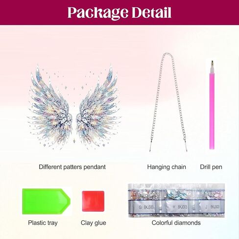 Masendp Hanging Diamond Art Kits for Adults, Special Shaped Feather of Light Diamond Painting Pendant Ornaments Kit DIY Crystal Rhinestone Gem for Home Decoration and Gifts in Saudi Arabia