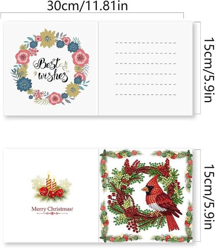 بطاقات المعايدة DoxQCCS DIY الماس ، فني التطريز مجموعات بطاقات الحرف ، Daisy Diamond Art Painting Card Card Arts لعيد ميلاد عيد الميلاد هدية-#19-12pc Snowman in Kuwait