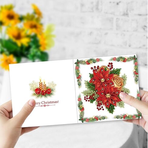 بطاقات المعايدة DoxQCCS DIY الماس ، فني التطريز مجموعات بطاقات الحرف ، Daisy Diamond Art Painting Card Card Arts لعيد ميلاد عيد الميلاد هدية-#19-12pc Snowman in Kuwait
