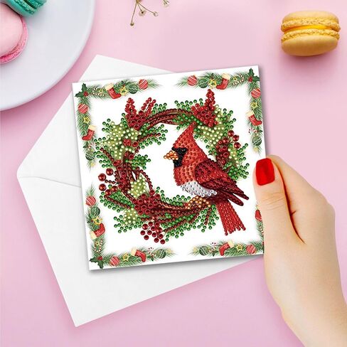 بطاقات المعايدة DoxQCCS DIY الماس ، فني التطريز مجموعات بطاقات الحرف ، Daisy Diamond Art Painting Card Card Arts لعيد ميلاد عيد الميلاد هدية-#19-12pc Snowman in Kuwait