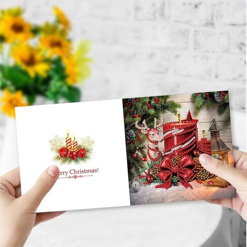 بطاقات المعايدة DoxQCCS DIY الماس ، فني التطريز مجموعات بطاقات الحرف ، Daisy Diamond Art Painting Card Card Arts لعيد ميلاد عيد الميلاد هدية-#19-12pc Snowman in Kuwait
