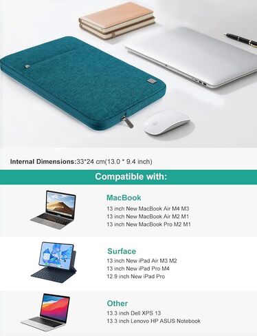 DOMISO 17 inch Laptop Sleeve Case Notebook Bag Protective Carrying Handbag for 17.3" Notebook/Dell Inspiron/MSI GS73VR Stealth Pro/IdeaPad 300 320 321/HP Envy/LG Gram 17"/ASUS ROG Strix GL702VS, Teal in Kuwait