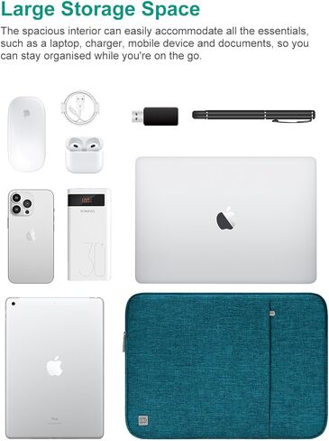 DOMISO 17 inch Laptop Sleeve Case Notebook Bag Protective Carrying Handbag for 17.3" Notebook/Dell Inspiron/MSI GS73VR Stealth Pro/IdeaPad 300 320 321/HP Envy/LG Gram 17"/ASUS ROG Strix GL702VS, Teal in Kuwait