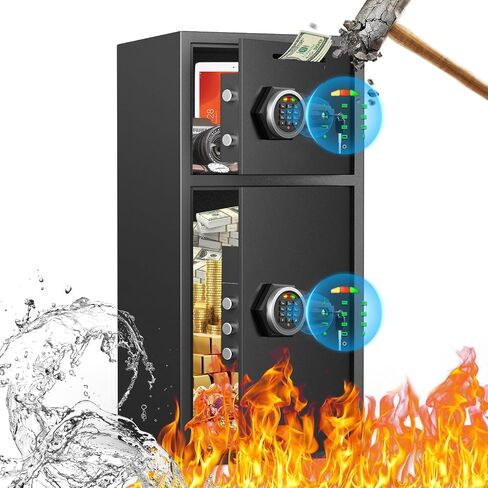 Large Double Door Safe Box Fireproof Waterproof, 7.0 Cu ft Security Safe with LED Light and Dual Alarm System, Home Safes Digital Keypad and Mute Function, Security Lock Box for Money and Valuables in Saudi Arabia