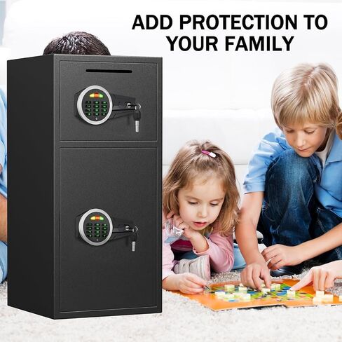 Large Double Door Safe Box Fireproof Waterproof, 7.0 Cu ft Security Safe with LED Light and Dual Alarm System, Home Safes Digital Keypad and Mute Function, Security Lock Box for Money and Valuables in Saudi Arabia