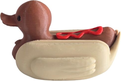 Hot Dog Duck تمثال - Swank Desktop Decorible Decorible للمكتب أو الرف أو الهدايا - النحت على الحيوانات الجديدة للمراهقين والكبار - مطبوع ثلاثي الأبعاد في كندا in Kuwait