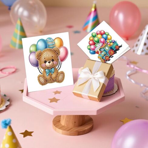 JZHYOAN 6 Pieces Diamond Art Greeting Cards with Envelopes DIY Squirrel Special Pattern Diamond Painting Card Creative Gifts Foldable Handmade Cards for Friends Family Birthday Holiday Congratulation in Saudi Arabia