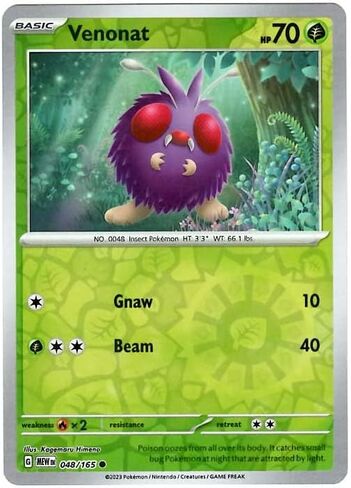 Pokemon - Venonat 048/165 - Pokemon 151 - Reverse Foil - Single Card in Saudi Arabia