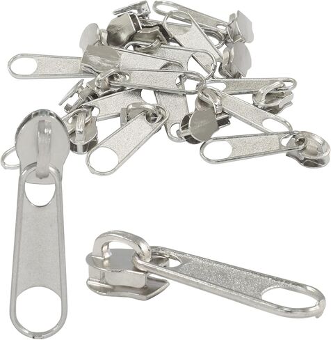 Piutouyar 200 Pack #3 Zipper Sliders استبدال ، يسحب Silver Zipper بالجملة لمجموعات إصلاح السوستة من نايلون لفائف الأمتعة لأكياس الأكياس in Kuwait