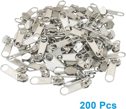 Piutouyar 200 Pack #3 Zipper Sliders استبدال ، يسحب Silver Zipper بالجملة لمجموعات إصلاح السوستة من نايلون لفائف الأمتعة لأكياس الأكياس in Kuwait