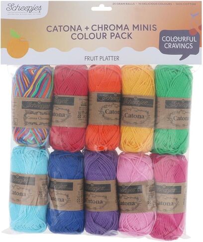 Scheepjes Catona و Chroma Color Pack 10x25g لوحة فواكه in Saudi Arabia