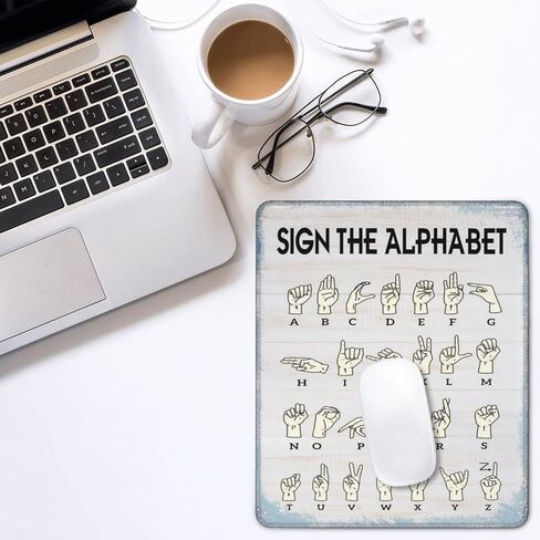 Phonetic Alphabet Knowledge Educational Water Resistant Mouse Pad with Stitched Edge Computer Mouse Mat with Anti-Slip Rubber Base for Office Laptop Gaming Working 7.9 X 9.5 in in Saudi Arabia