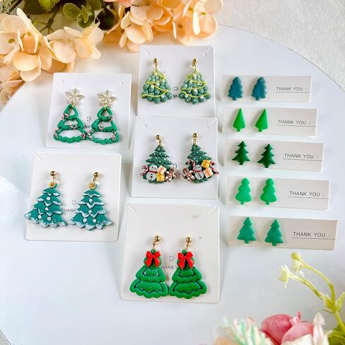 10pcs Christmas Tree Polymer Clay Cutter Sets, Clay Cutters for Clay Jewelry, Clay Cutters for Earrings Square, Polymer Clay Kit for DIY Tools Jewelry Earrings Making in Saudi Arabia