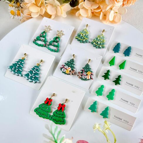 10pcs Christmas Tree Polymer Clay Cutter Sets, Clay Cutters for Clay Jewelry, Clay Cutters for Earrings Square, Polymer Clay Kit for DIY Tools Jewelry Earrings Making in Saudi Arabia
