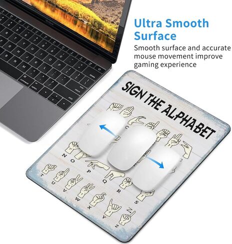 Phonetic Alphabet Knowledge Educational Water Resistant Mouse Pad with Stitched Edge Computer Mouse Mat with Anti-Slip Rubber Base for Office Laptop Gaming Working 7.9 X 9.5 in in Saudi Arabia