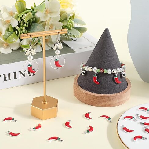 Sunnyclue 1 Box 40pcs Chili Pepper Charms Bulk Red Chili Charm Silver Alloy mayel Cinco de Mayo Meo Mexican Fiesta Chili Charms for Jewelry Making Charms Supplies Diy Crafts Neckleace Bricleace in Saudi Arabia
