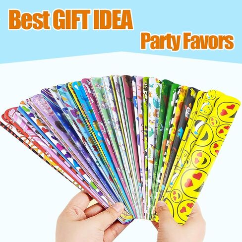 60 Pcs Slap Bracelets for Kids, Bulk Party Favors Wristbands with Animal, Friendship & Heart Designs, Classroom Prizes, Goodie Bag Fillers, Birthday Party Supplies, Carnival Rewards, Stocking Stuffers in Kuwait