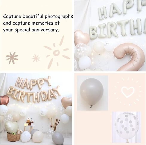 Cream White Happy Birthday Balloon Banner 16 Inch Mylar Foil Letters For Boys Girls Happy Birthday Party Decorations Supplies in Saudi Arabia