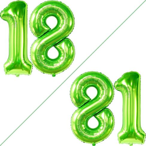 KatchOn, Black 18 Balloon Numbers - Giant, 40 Inch | 18 Balloon for 18th Birthday Decorations for Boys, Girls | Black Party Decorations | 18 Balloons for 18th Happy Anniversary Decorations in Saudi Arabia