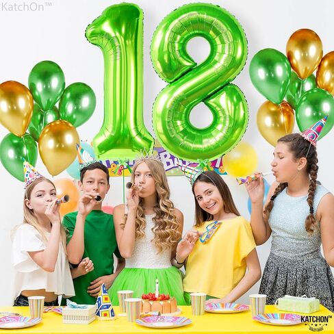 KatchOn, Black 18 Balloon Numbers - Giant, 40 Inch | 18 Balloon for 18th Birthday Decorations for Boys, Girls | Black Party Decorations | 18 Balloons for 18th Happy Anniversary Decorations in Saudi Arabia