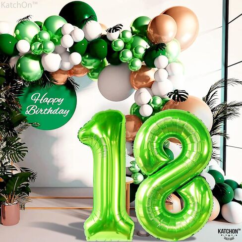KatchOn, Black 18 Balloon Numbers - Giant, 40 Inch | 18 Balloon for 18th Birthday Decorations for Boys, Girls | Black Party Decorations | 18 Balloons for 18th Happy Anniversary Decorations in Saudi Arabia