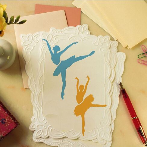 FINGERINSPIRE Ballerinas 11.8x11.8 inch Dance Ballerina Silhouette Painting Stencil Plastic 5 Styles Ballet Dancer Patterns Reusable DIY Art and Craft Stencil for Wood Sign Home Decor in Saudi Arabia