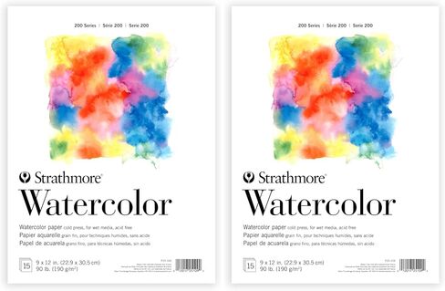 Strathmore 200 Series Watercolor Paper Pad, 9x12 inch, 15 Sheets in Saudi Arabia
