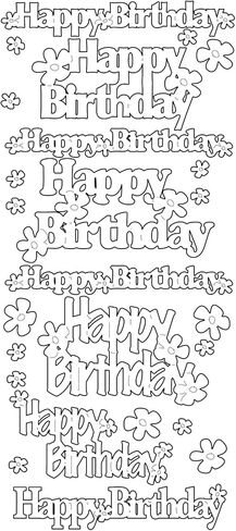 Happy Birthday Contour Sticker Gold in Saudi Arabia