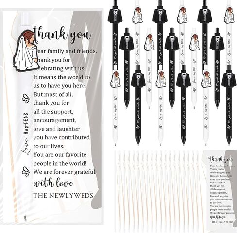 50 Sets Wedding Favors For Guests Bridal Shower Pens Love Ballpoint Pens With Thank You Cards Opp Bags Wedding Reception Party Favors Bridal Shower Gifts Supplies in Saudi Arabia