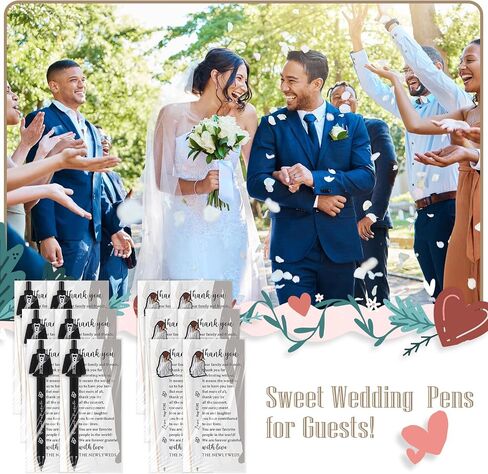 50 Sets Wedding Favors For Guests Bridal Shower Pens Love Ballpoint Pens With Thank You Cards Opp Bags Wedding Reception Party Favors Bridal Shower Gifts Supplies in Saudi Arabia