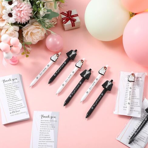 50 Sets Wedding Favors For Guests Bridal Shower Pens Love Ballpoint Pens With Thank You Cards Opp Bags Wedding Reception Party Favors Bridal Shower Gifts Supplies in Saudi Arabia