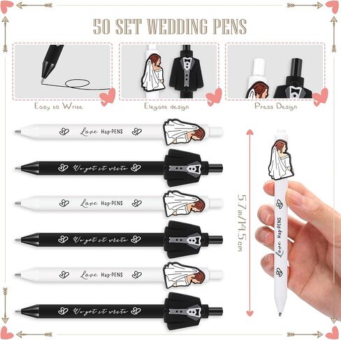 50 Sets Wedding Favors For Guests Bridal Shower Pens Love Ballpoint Pens With Thank You Cards Opp Bags Wedding Reception Party Favors Bridal Shower Gifts Supplies in Saudi Arabia