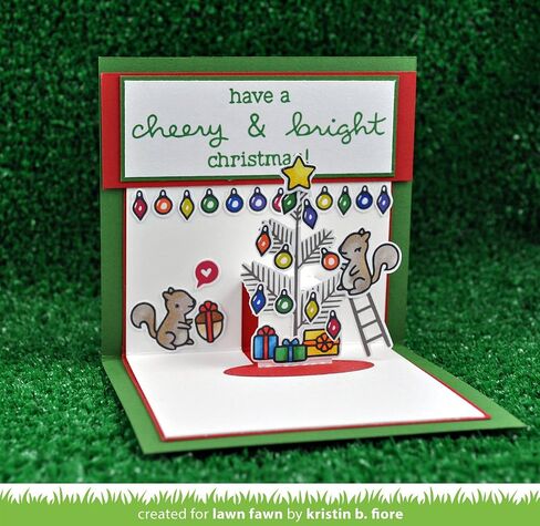 Lawn Fawn Cheery Christmas Clear Clear Set and Die Set - يشمل ختم واحد (LF1216) و Die (LF1217) حزمة 2 عناصر in Saudi Arabia