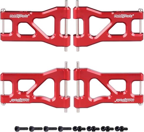 Hobbypark Aluminum Suspension Arms Set (Front and Rear) for Traxxas 1/18 LaTrax Teton Upgrades Desert Prerunner, Replace Parts 7630 (4-Pack) (Red) in Kuwait