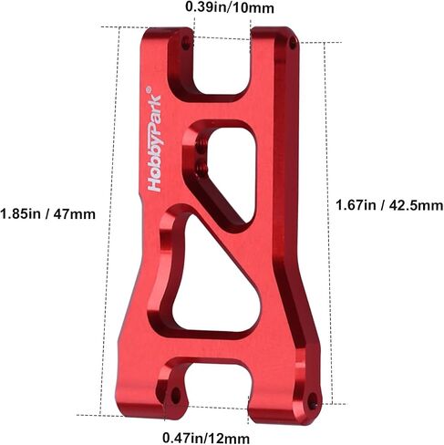 Hobbypark Aluminum Suspension Arms Set (Front and Rear) for Traxxas 1/18 LaTrax Teton Upgrades Desert Prerunner, Replace Parts 7630 (4-Pack) (Red) in Kuwait