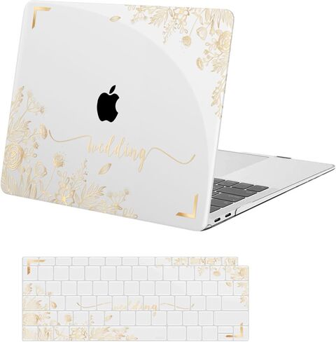 Moseso متوافق مع MacBook Air 13 بوصة Case 2022 2021 2020 2019 2018 الإصدار A2337 M1 A2179 A1932 ، وغطاء البلاستيك الصلبة وغطاء لوحة المفاتيح لـ MacBook Air 13.3 بوصة ، و زهرة الخريف ومغادرة in Saudi Arabia