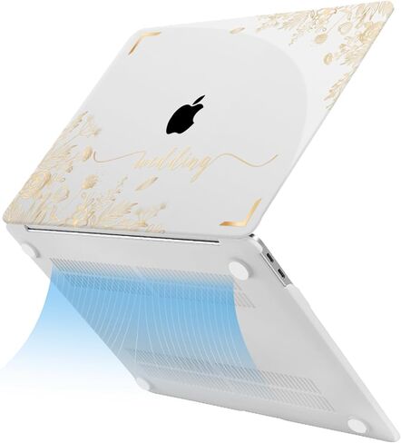 Moseso متوافق مع MacBook Air 13 بوصة Case 2022 2021 2020 2019 2018 الإصدار A2337 M1 A2179 A1932 ، وغطاء البلاستيك الصلبة وغطاء لوحة المفاتيح لـ MacBook Air 13.3 بوصة ، و زهرة الخريف ومغادرة in Saudi Arabia