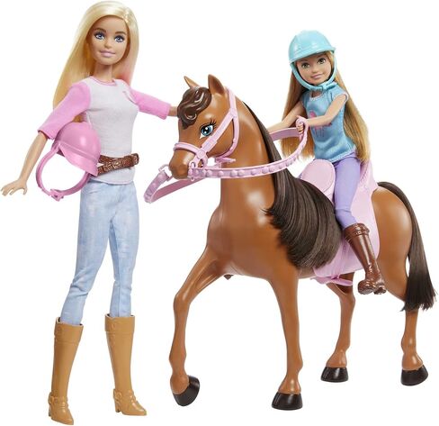 Barbie - Stacie Sisters on Horse Playset with Horse and Saddle of 2, with Riding Suits, Toy and Gift for Children 3+ Years, GXD65. in Saudi Arabia