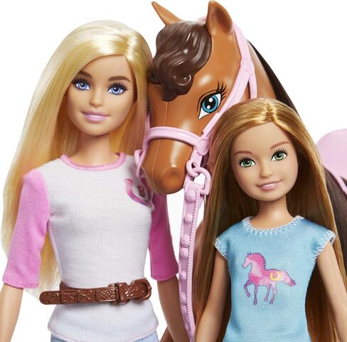 Barbie - Stacie Sisters on Horse Playset with Horse and Saddle of 2, with Riding Suits, Toy and Gift for Children 3+ Years, GXD65. in Saudi Arabia