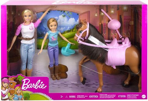Barbie - Stacie Sisters on Horse Playset with Horse and Saddle of 2, with Riding Suits, Toy and Gift for Children 3+ Years, GXD65. in Saudi Arabia