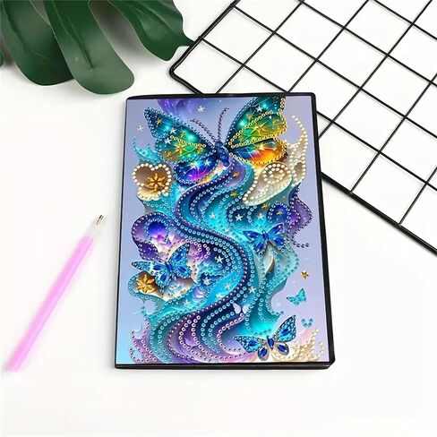 زهرة الماس دفتر ملاحظات للبالغين ، A5 Diamonds Art Journal و DIY Sketchbook ، مستلزمات Art Kit Diamond ، هدية للمبتدئين ، عشاق الحرفية ، الفنانين. (ورد) in Saudi Arabia